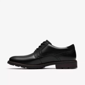 Scarpe da uomo Emmet lisce in pelle liscia nera