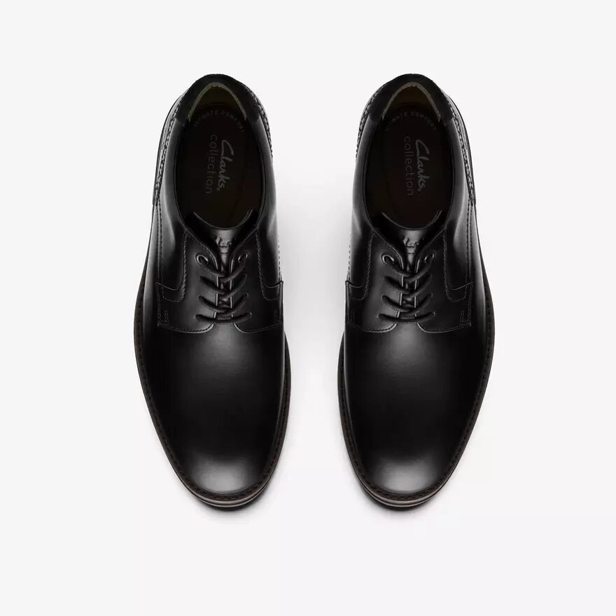Scarpe da uomo Emmet lisce in pelle liscia nera Scarpe da uomo Emmet lisce in pelle liscia nera