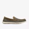 Scarpe da uomo Flexway Step in maglia color oliva Slip-on senza lacci