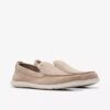 Scarpe da uomo Flexway Step in pelle scamosciata color sabbia, modello slip-on