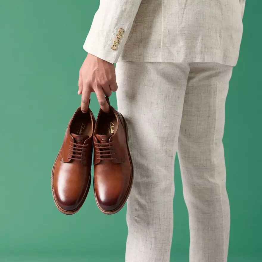 Scarpe Oxford da uomo Aldwin Lace in pelle color cuoio Scarpe Oxford da uomo Aldwin Lace in pelle color cuoio