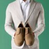 Scarpe Oxford da uomo Aldwin Lace in pelle scamosciata color cuoio