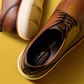 Scarpe Oxford da uomo Brantin Plain in pelle marrone chiaro