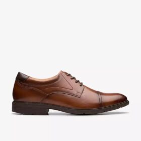 Scarpe Oxford da uomo Eldredge Cap in pelle marrone chiaro | Clark’s