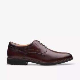 Scarpe Oxford da uomo Eldredge in pelle liscia marrone scuro | Clark’s