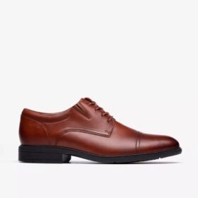 Scarpe Oxford da uomo Steadwell Cap in pelle marrone scuro