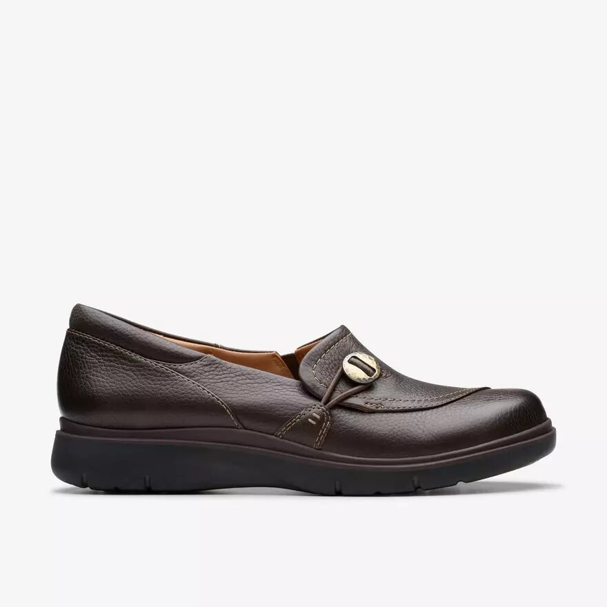 Scarpe slip-on da donna Certina Ease in pelle marrone scuro Scarpe slip-on da donna Certina Ease in pelle marrone scuro