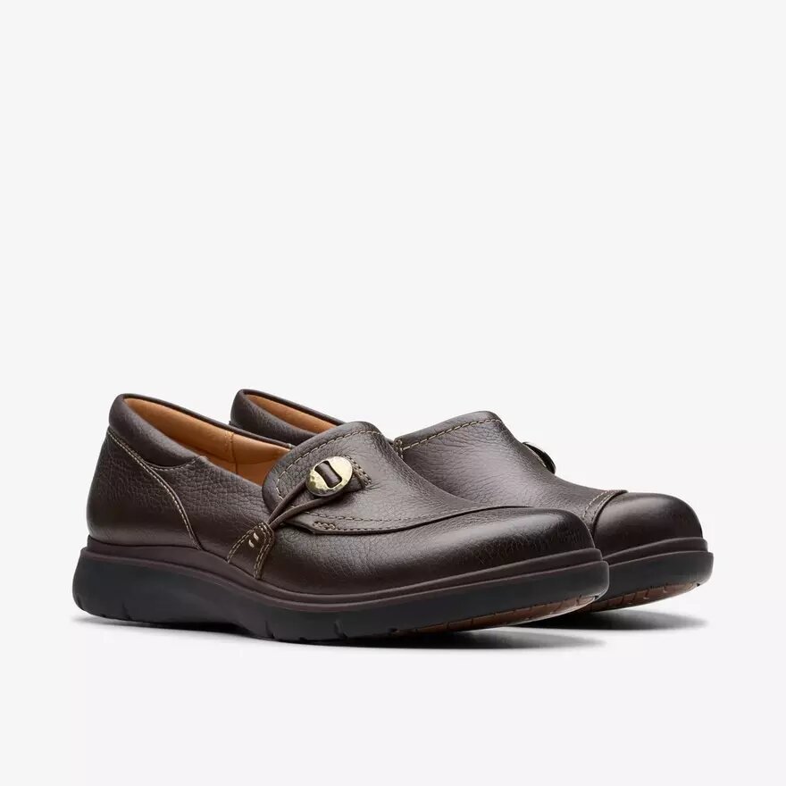 Scarpe slip-on da donna Certina Ease in pelle marrone scuro Scarpe slip-on da donna Certina Ease in pelle marrone scuro