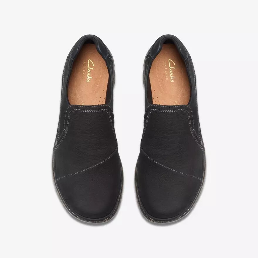 Scarpe slip-on da donna Orlene in pelle nera Scarpe slip-on da donna Orlene in pelle nera