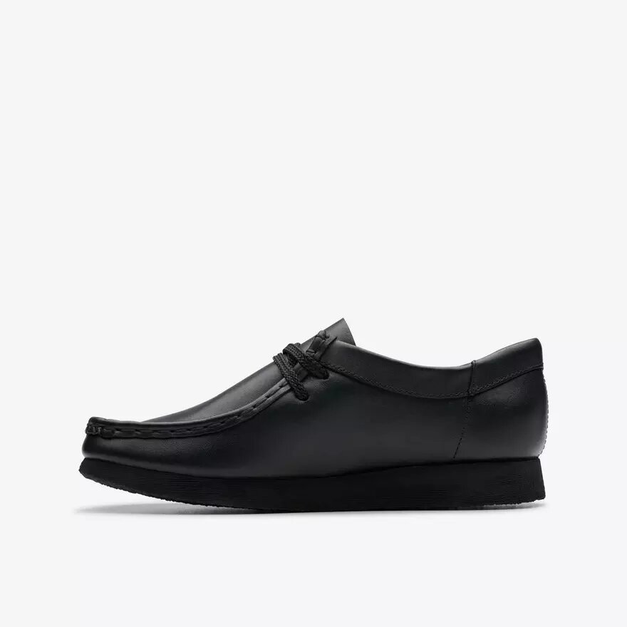Scarpe Wallabee™ per bambini più grandi in pelle nera Scarpe Wallabee™ per bambini più grandi in pelle nera
