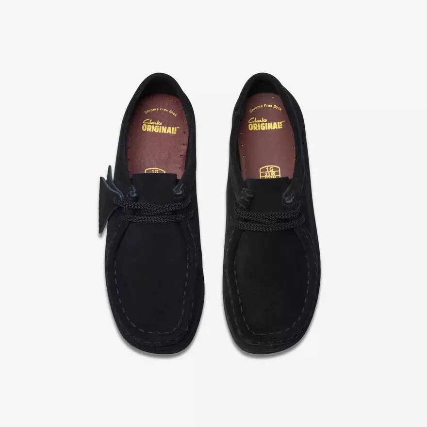 Scarpe Wallabee per bambini più grandi in pelle scamosciata nera Scarpe Wallabee per bambini più grandi in pelle scamosciata nera