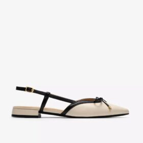 Sensa15 Bow da donna in pelle color crema con Slingback