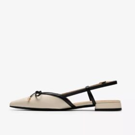 Sensa15 Bow da donna in pelle color crema con Slingback