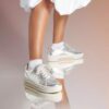 Sneakers da donna Hollyhock Walk in pelle argentata