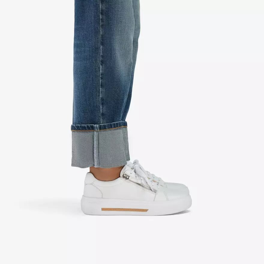 Sneakers da donna Hollyrose Zip in pelle bianca Sneakers da donna Hollyrose Zip in pelle bianca
