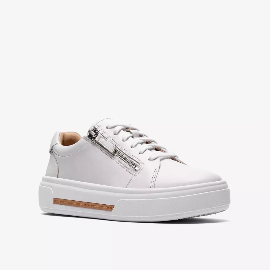 Sneakers da donna Hollyrose Zip in pelle bianca Sneakers da donna Hollyrose Zip in pelle bianca
