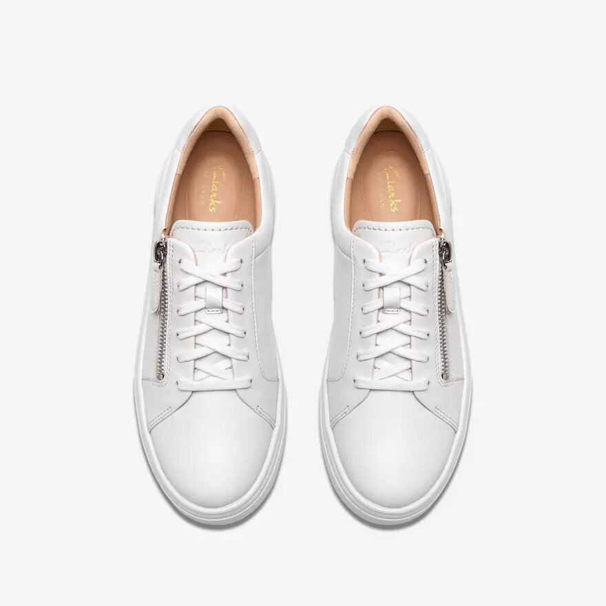 Sneakers da donna Hollyrose Zip in pelle bianca Sneakers da donna Hollyrose Zip in pelle bianca
