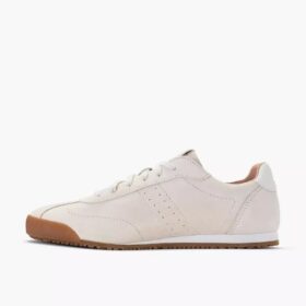 Sneakers da donna Moritz Lo2 in pelle scamosciata bianco sporco