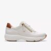 Sneakers da donna Tivoli Zip in pelle bianco sporco