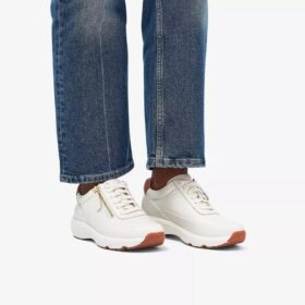 Sneakers da donna Tivoli Zip in pelle bianco sporco