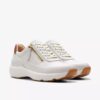 Sneakers da donna Tivoli Zip in pelle bianco sporco