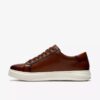 Sneakers da uomo Goswell Tie in pelle color cuoio