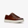 Sneakers da uomo Goswell Tie in pelle color cuoio