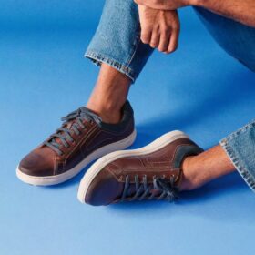 Sneakers da uomo Mapstone Lace in pelle color mogano