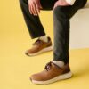 Sneakers da uomo Motion Trek Pt in pelle color cuoio scuro