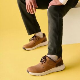 Sneakers da uomo Motion Trek Pt in pelle color cuoio scuro