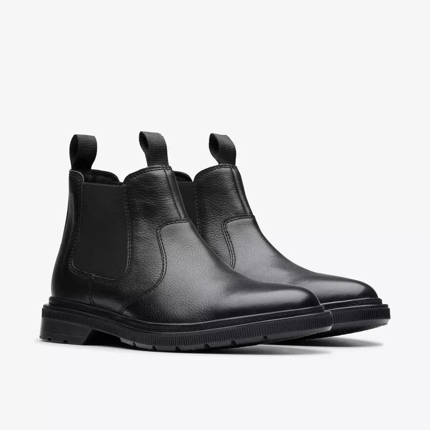 Stivaletti Chelsea da uomo Burchill in pelle nera Stivaletti Chelsea da uomo Burchill in pelle nera