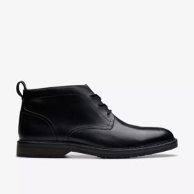Stivaletti Chukka da uomo in pelle nera Us