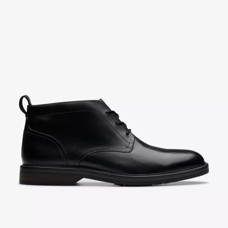 Stivaletti Chukka da uomo in pelle nera Us Stivaletti Chukka da uomo in pelle nera Us