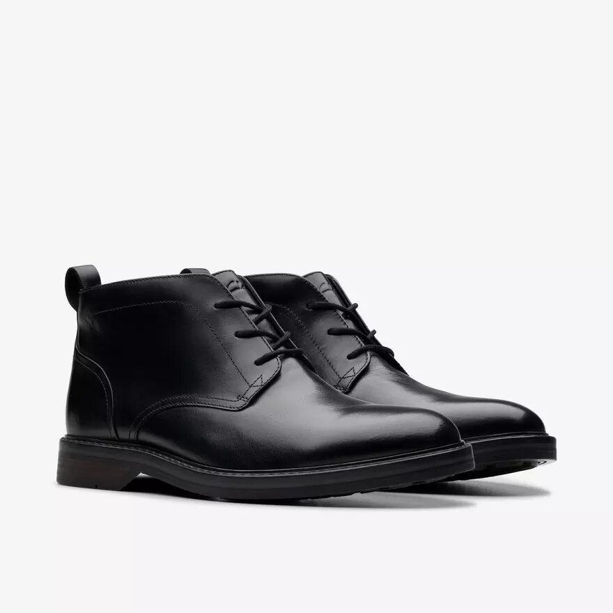 Stivaletti Chukka da uomo in pelle nera Us Stivaletti Chukka da uomo in pelle nera Us