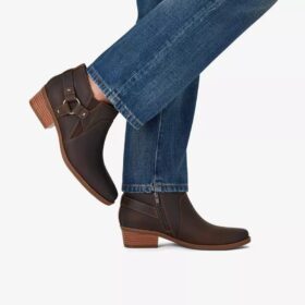 Stivaletti da donna Danyelle Gema in pelle oliata color taupe
