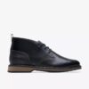 Stivaletti da uomo Monahan Chukka in pelle liscia nera Stivaletti da uomo Monahan Chukka in pelle liscia nera