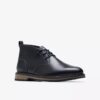 Stivaletti da uomo Monahan Chukka in pelle liscia nera Stivaletti da uomo Monahan Chukka in pelle liscia nera