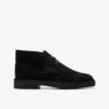 Stivaletti Desert Boot da ragazzo, modello più grande, in pelle scamosciata nera, taglie USA Stivaletti Desert Boot da ragazzo, modello più grande, in pelle scamosciata nera, taglie USA