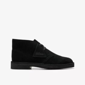 Stivaletti Desert Boot da ragazzo, modello più grande, in pelle scamosciata nera, taglie USA