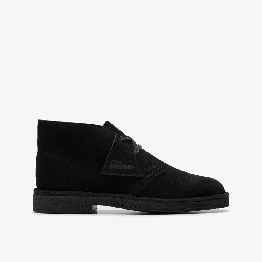 Stivaletti Desert Boot da ragazzo, modello più grande, in pelle scamosciata nera, taglie USA Stivaletti Desert Boot da ragazzo, modello più grande, in pelle scamosciata nera, taglie USA
