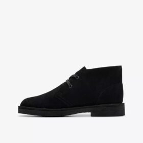Stivaletti Desert Boot da ragazzo, modello più grande, in pelle scamosciata nera, taglie USA