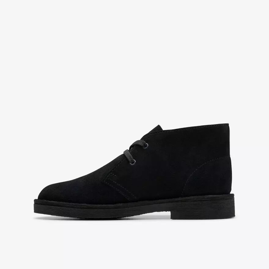Stivaletti Desert Boot da ragazzo, modello più grande, in pelle scamosciata nera, taglie USA Stivaletti Desert Boot da ragazzo, modello più grande, in pelle scamosciata nera, taglie USA