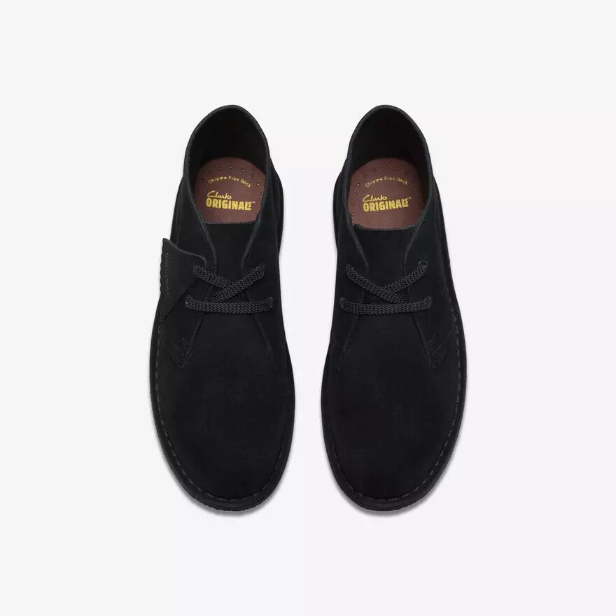 Stivaletti Desert Boot da ragazzo, modello più grande, in pelle scamosciata nera, taglie USA Stivaletti Desert Boot da ragazzo, modello più grande, in pelle scamosciata nera, taglie USA