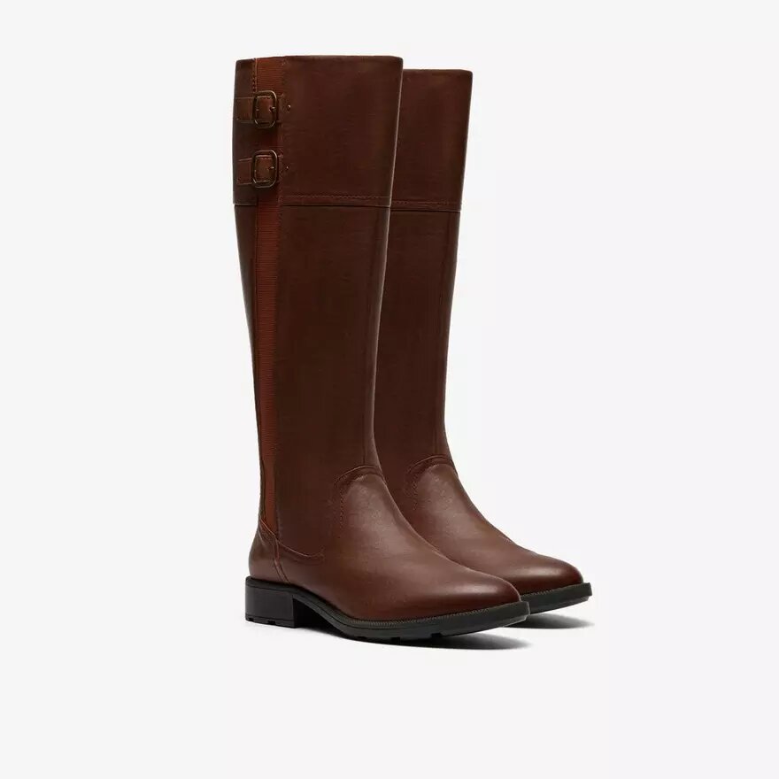 Stivali alti al ginocchio da donna Adalynn Hope in pelle British Tan Stivali alti al ginocchio da donna Adalynn Hope in pelle British Tan