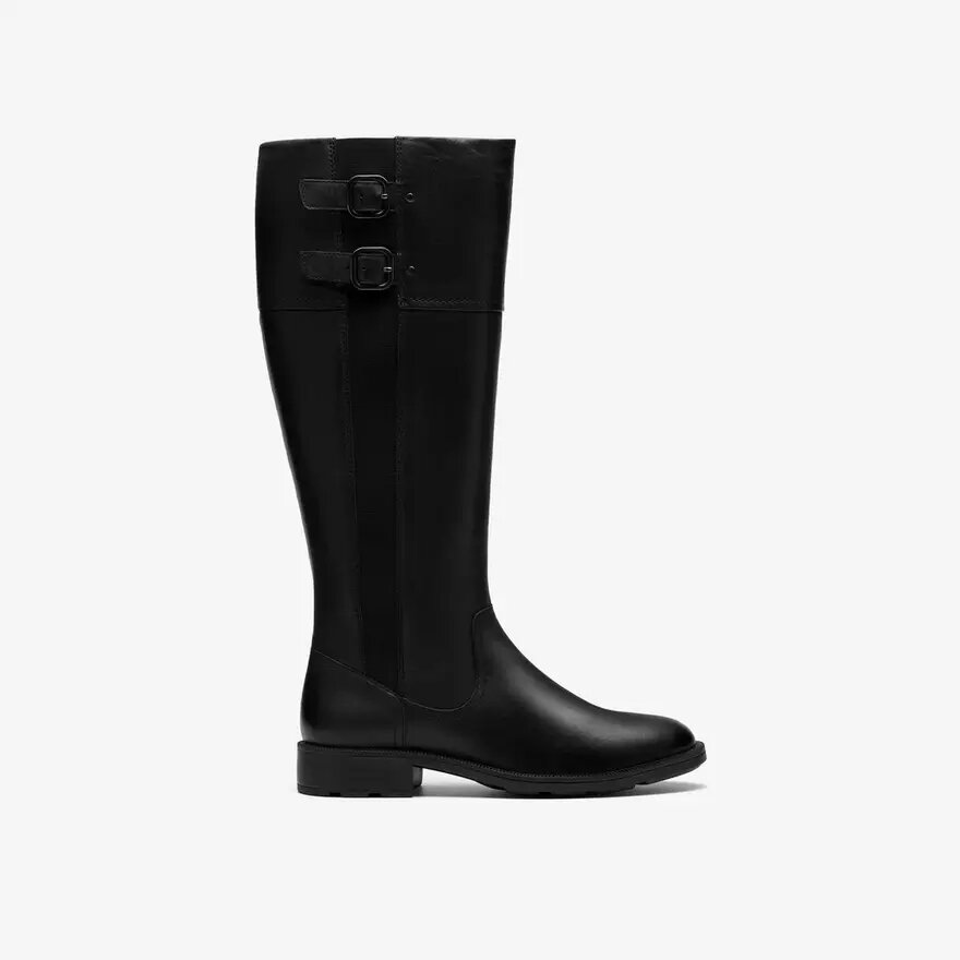 Stivali alti al ginocchio da donna Adalynn Hope in pelle nera Stivali alti al ginocchio da donna Adalynn Hope in pelle nera