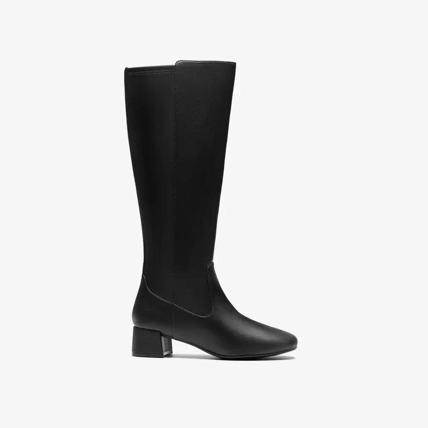Stivali alti al ginocchio da donna Iridessa Glow in pelle nera Stivali alti al ginocchio da donna Iridessa Glow in pelle nera