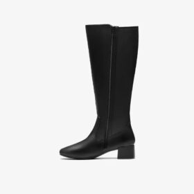 Stivali alti al ginocchio da donna Iridessa Glow in pelle nera Stivali alti al ginocchio da donna Iridessa Glow in pelle nera