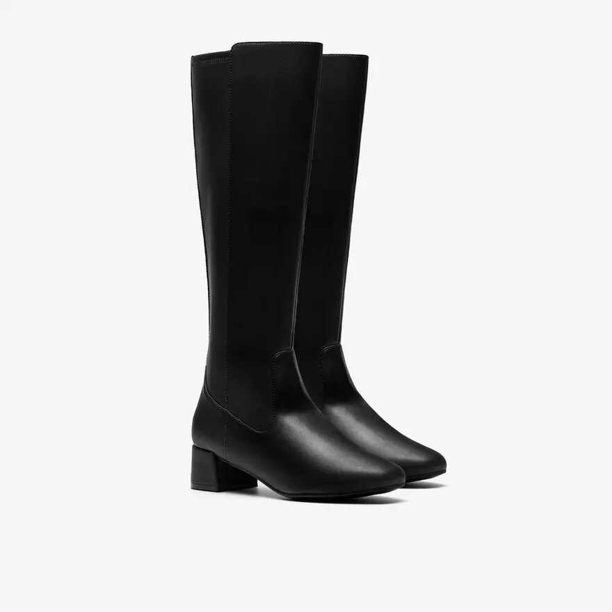 Stivali alti al ginocchio da donna Iridessa Glow in pelle nera Stivali alti al ginocchio da donna Iridessa Glow in pelle nera