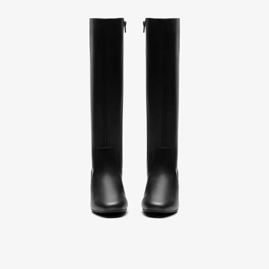 Stivali alti al ginocchio da donna Iridessa Glow in pelle nera Stivali alti al ginocchio da donna Iridessa Glow in pelle nera