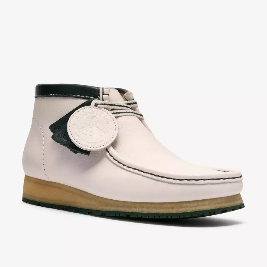 Stivali da uomo Walla Rb in pelle bianca Wallabees Stivali da uomo Walla Rb in pelle bianca Wallabees